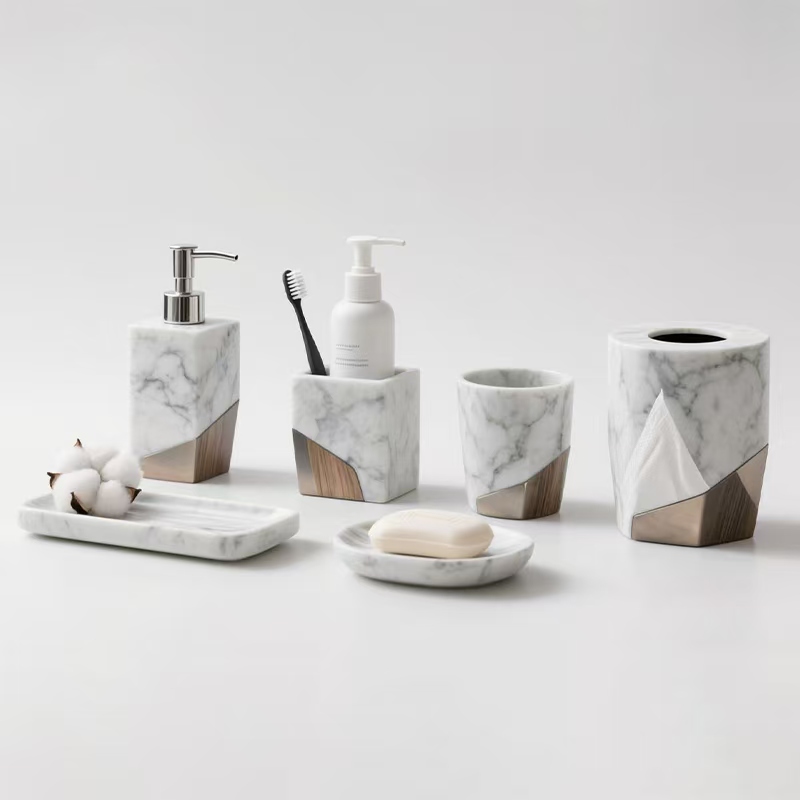 Black Marble Bathroom Accessories Set