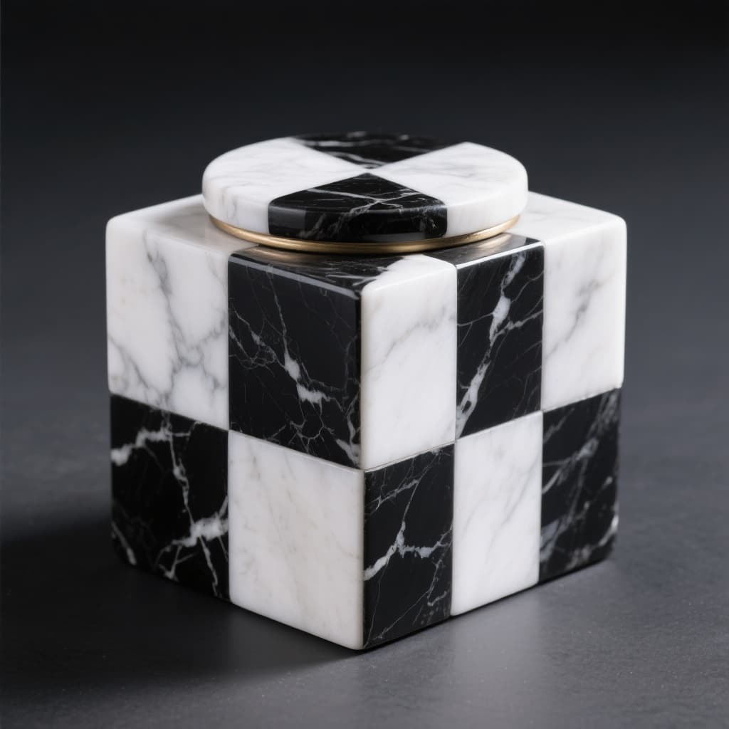 Square Marble Spice Jar Square Marble Spice Jar