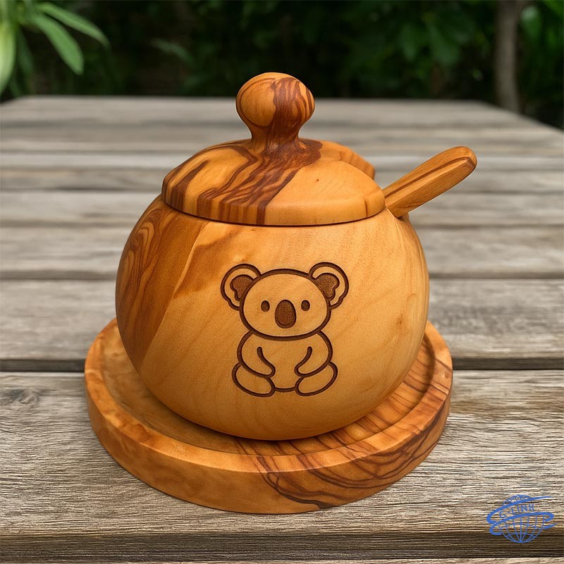 Pot à épices en bois naturel